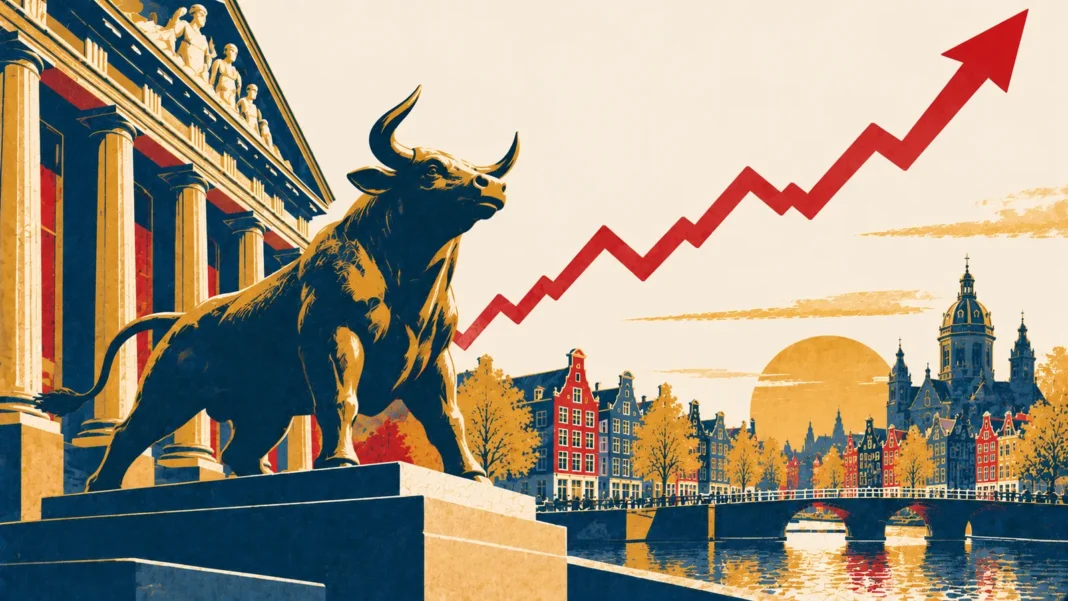 Illustration: Amsterdam Bull Market Sunrise