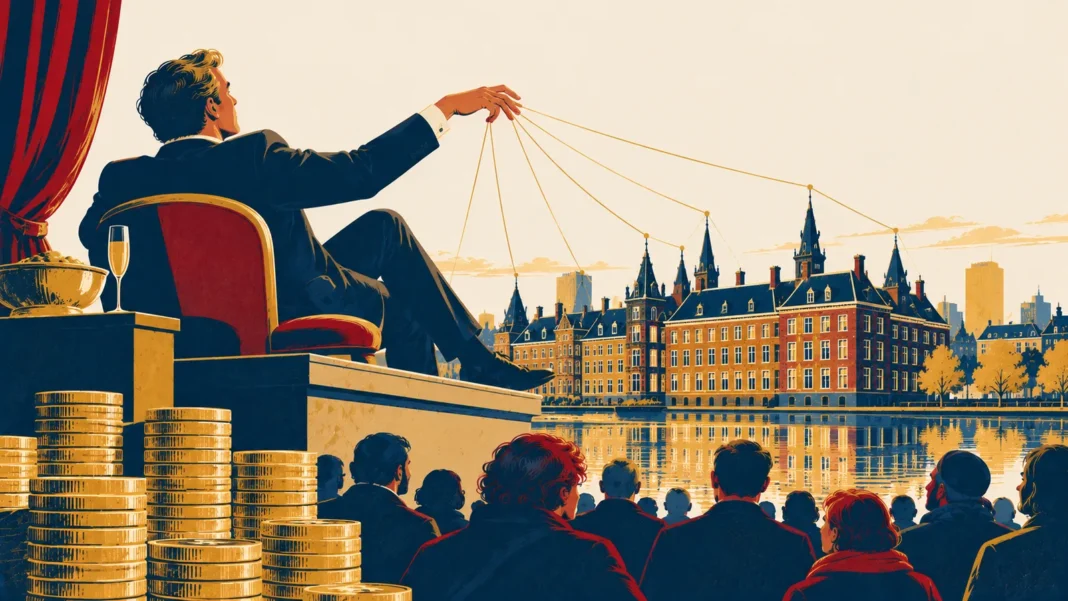 “Shameless Power”: Billionaire Wealth Now a Threat to Dutch Democracy Illustration: Puppeteer Over the Dutch Parliament
