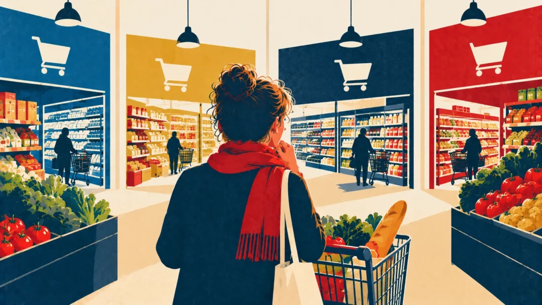 Cheapest Supermarket Netherlands 2026: AH, Jumbo, Lidl or Dirk? (Price Comparison) Illustration: Choosing Aisles: A Thoughtful Shopper