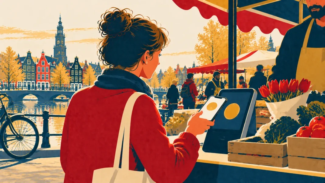 Illustration: Contactless Payment at Amsterdam Market