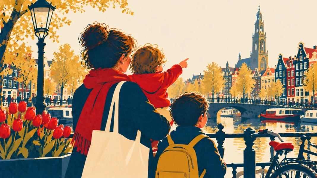 Dutch Child Benefit (Kinderbijslag) 2026: New Amounts, Payment Dates & Rules Illustration: Amsterdam Canal Family Afternoon