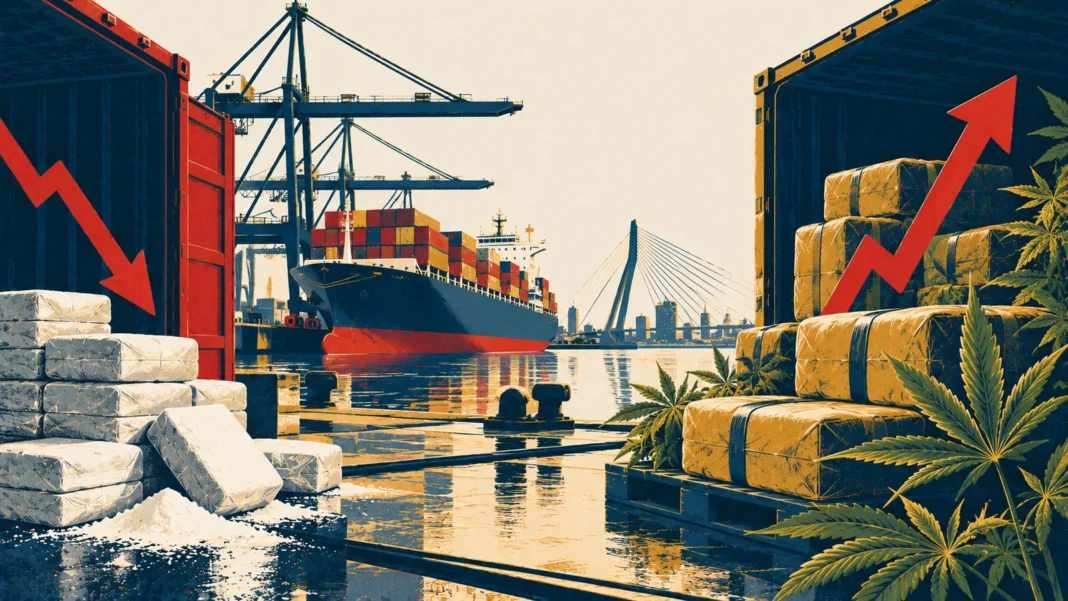 Dutch Drug Seizures: Cocaine Down, Cannabis Surge Illustration: Contrasting Cargoes at the Dutch Harbor