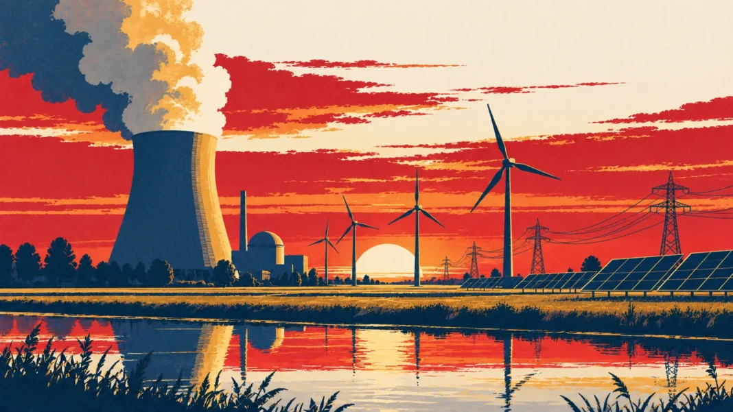 Dutch Energy 2026 Guide: Nuclear, Grid Crisis & Solar Fees Explained Illustration: Energy Horizon at Sunset