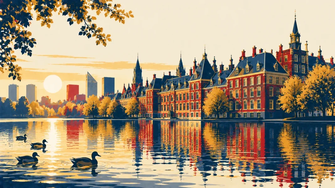 Dutch Government 2026: The “Jetten I” Era & Ultimate Expat Guide Illustration: Binnenhof at Sunrise Reflections