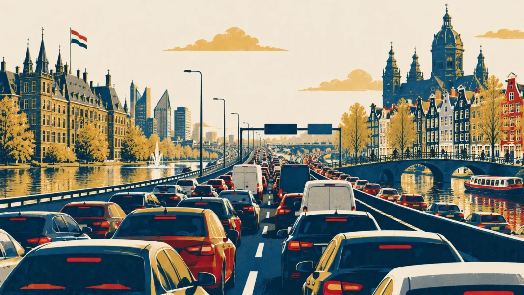 Dutch Traffic Jams: The Hague Worst, Amsterdam Slowest Illustration: Dutch City Traffic Panorama