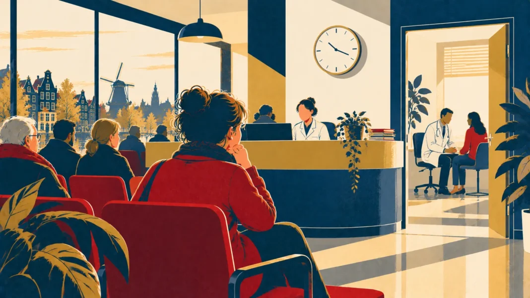 The GP Crisis 2026: Why You Can’t Find a Doctor & How to Force the System Illustration: Amsterdam Clinic Waiting Room