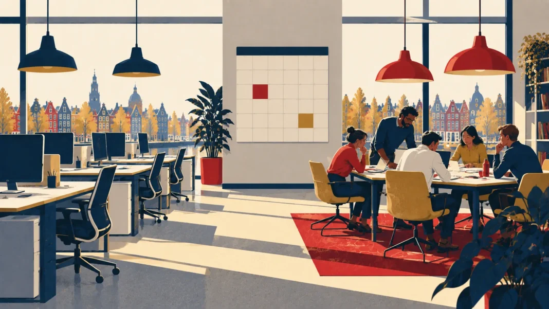 Hybrid Work Netherlands 2026: Why Offices Peak Tuesday and Thursday Hybrid Work Netherlands 2026 โ illustration
