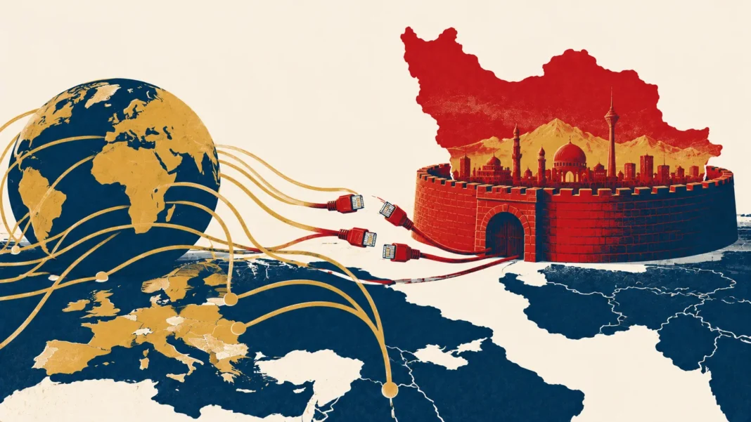Iran to Sever Digital Ties: Building a Closed Internet System Illustration: Walled-Off Digital Iran