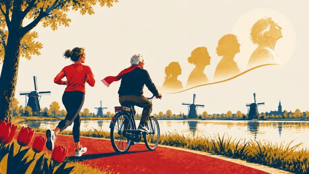 Living to 120: From “Blue Zones” to Bio-Hacking, Is Aging a Treatable Condition? Illustration: Dutch Longevity Ride at Sunrise