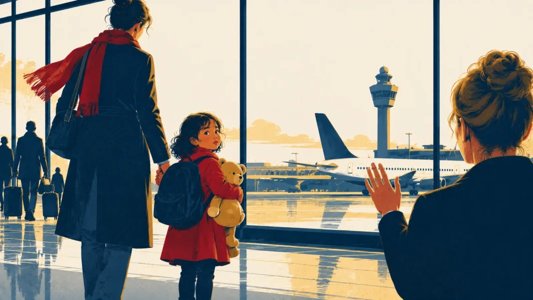The End of an Era: Netherlands to Ban All Foreign Adoptions by 2030 Illustration: A Childโs Farewell at the Airport
