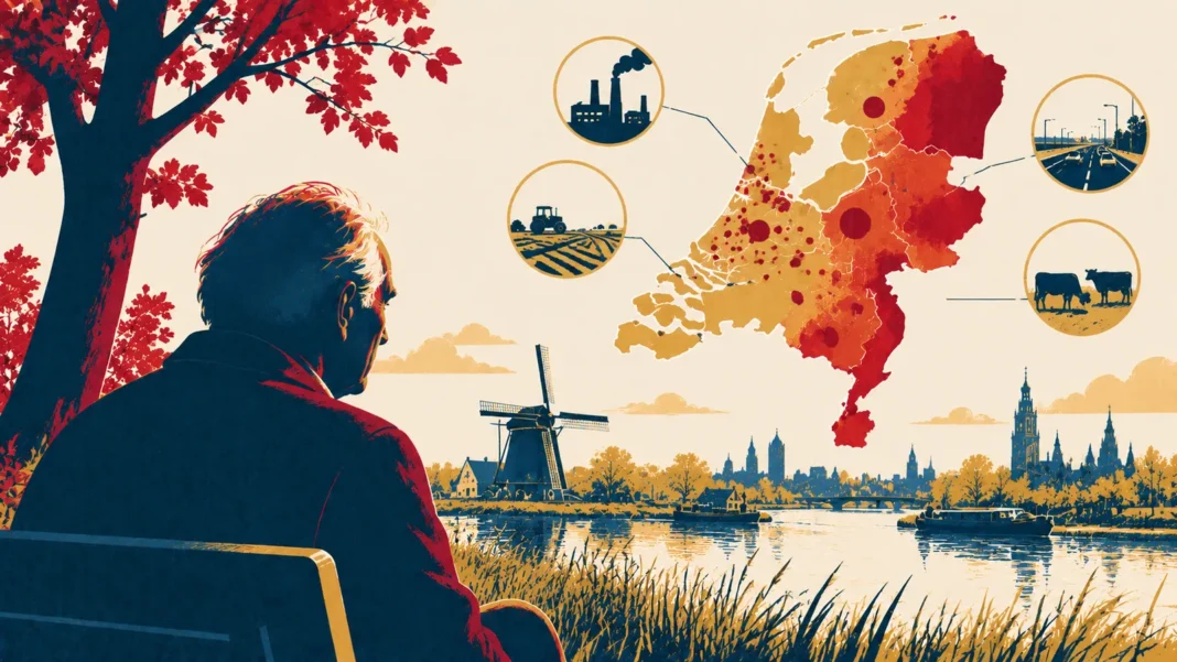 Parkinsonโs Disease Risk: Netherlands Map Reveals Complex Factors Illustration: Contemplative Netherlands Map Landscape