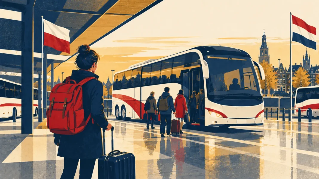 Polish migration Netherlands 2026: Why Polish Nationals Are Abandoning the Netherlands (2026 Comprehensive Analysis) Illustration: Golden Hour Coach Terminal