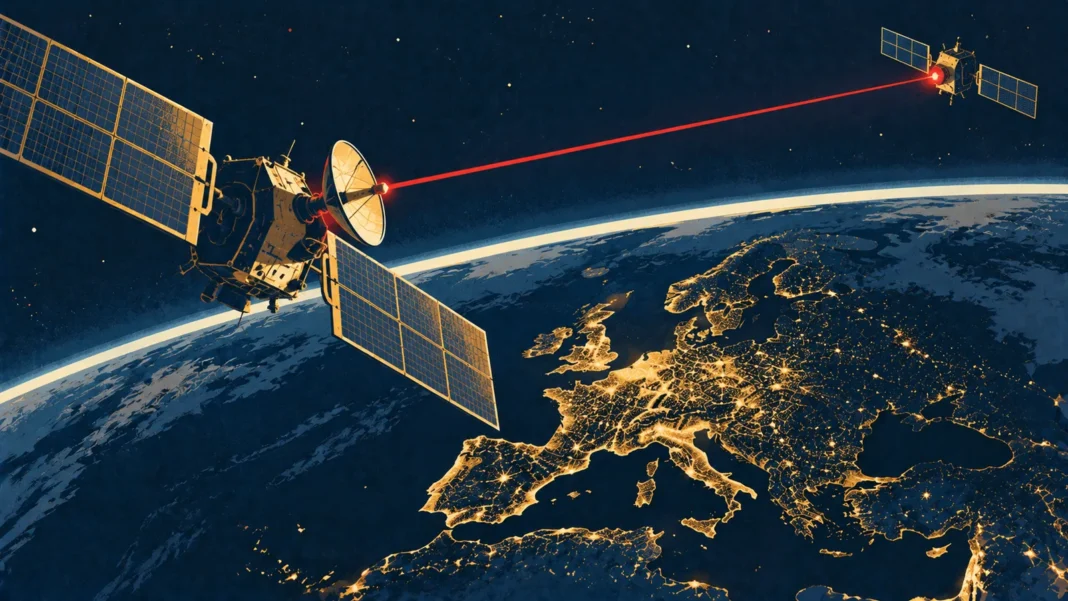 Space Warfare Europe 2026: Russian Spy Satellites Target Europe & ESA Networks Illustration: Orbiting Satellites Over Europe