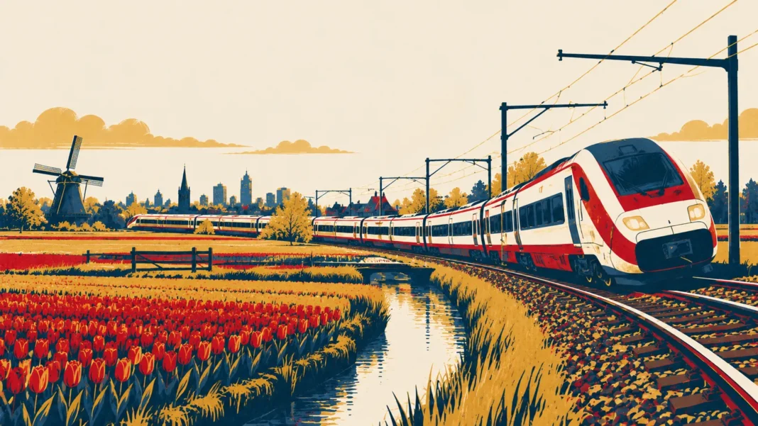 Spain Train Derailment: Tragedy Strikes Near Barcelona Following Cรณrdoba Crash Illustration: Retro Dutch Countryside Express
