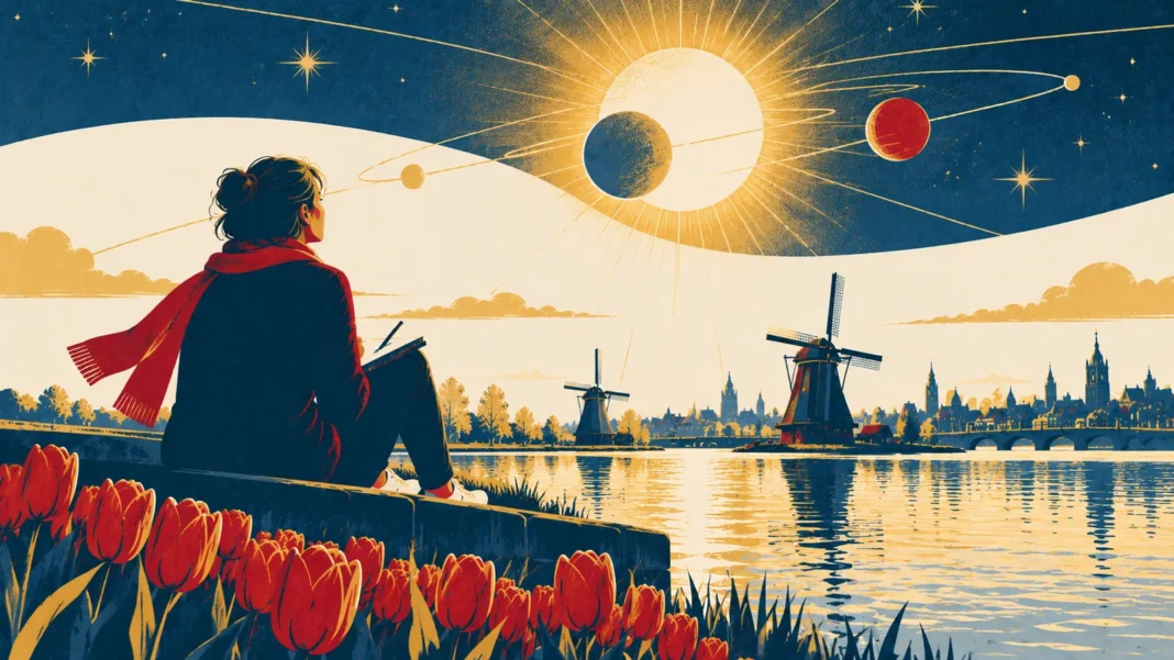 The Mercury Cazimi 2026: A Golden Window for Global Innovation and Personal Epiphany Illustration: Celestial Dutch Waterfront Reflection