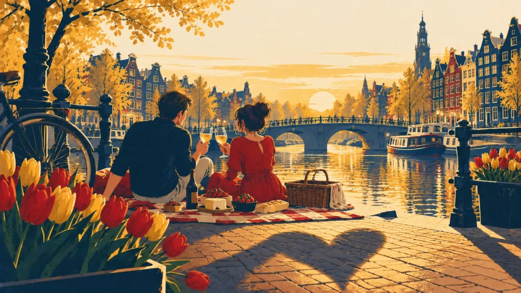 Valentineโs Day Netherlands 2026: The Ultimate Guide to Romance, Dating, and Events Illustration: Canal Sunset Picnic Toast